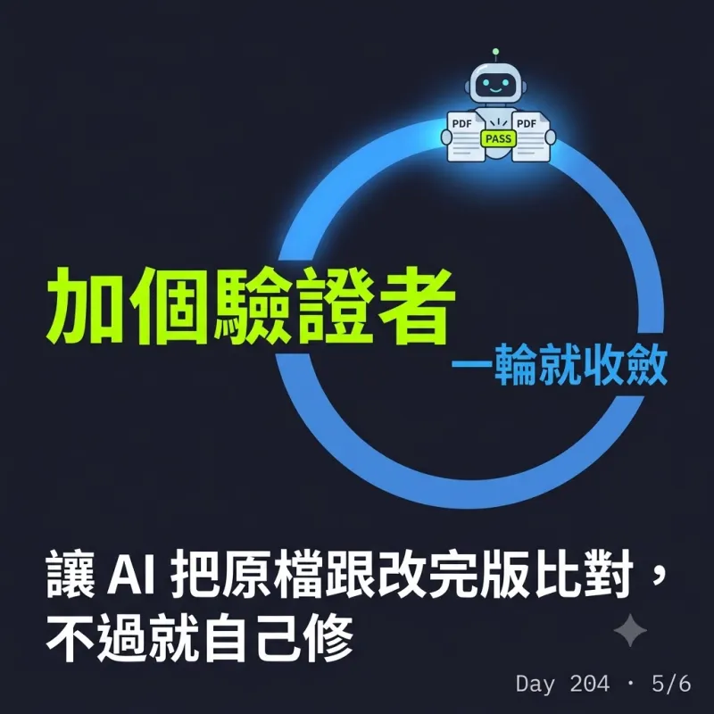 加個驗證者：讓 AI 把原檔跟改完版比對